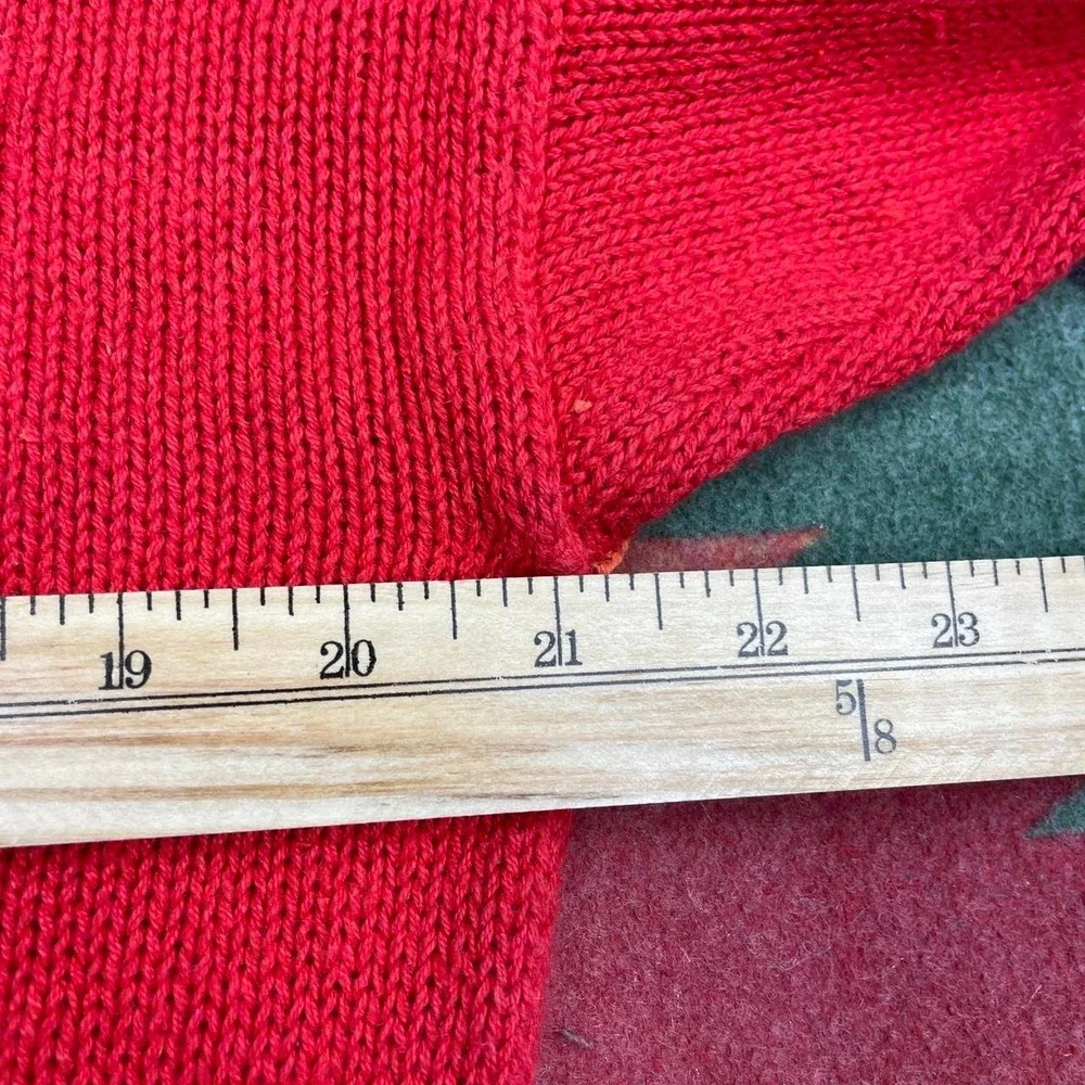 Vintage 80s Tony Lambert Ray Ban‎ Sunglasses Sweater Size Medium Red Knit Sun